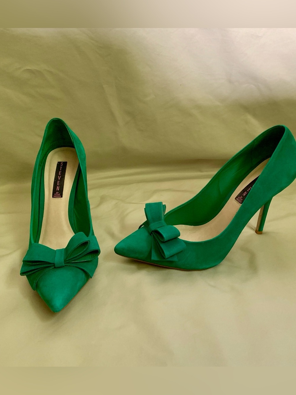 Teal Bow Pointed-Toe Pumps - STEVEN